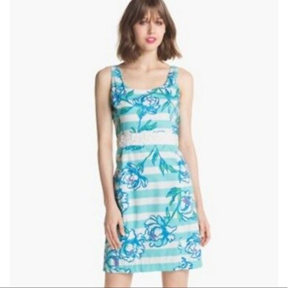 Lilly Pulitzer Serena Dress in Shorely Blue print - Picture 1 of 7